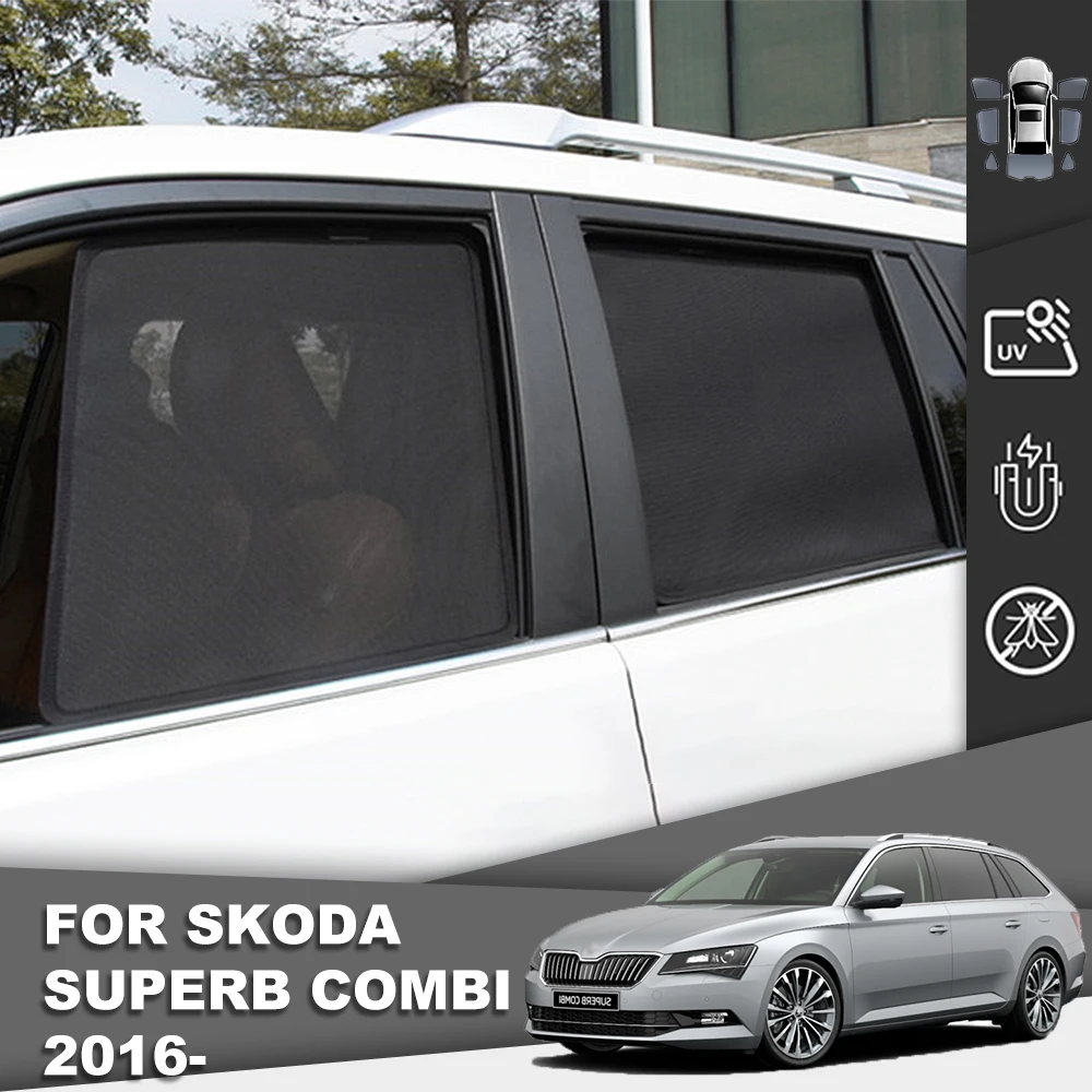

Магнитный автомобильный солнцезащитный козырек для Skoda Superb Combi 06-2021, сетчатая рамка для лобового стекла