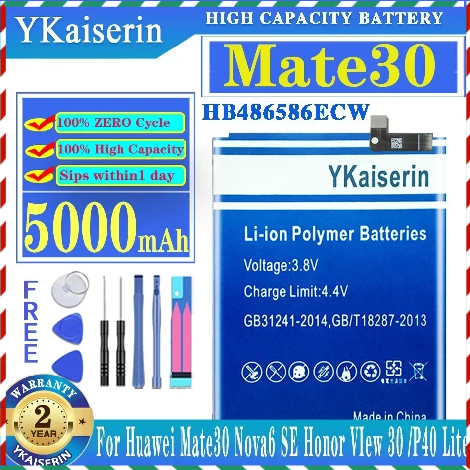 YKaiserin HB 486586 Аккумулятор ECW 5000 мАч для Huawei Mate 30 Pro Nova6 Honor VIew V30 Batteria