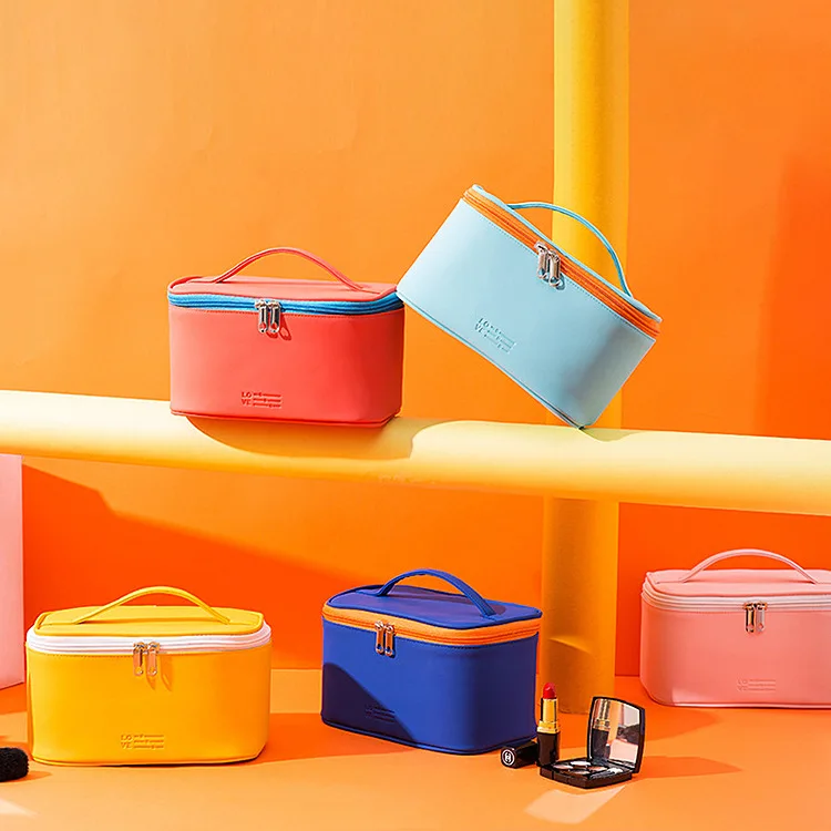 

Косметичка из искусственной кожи женская, вместительный портативный органайзер для косметики, дорожных принадлежностей