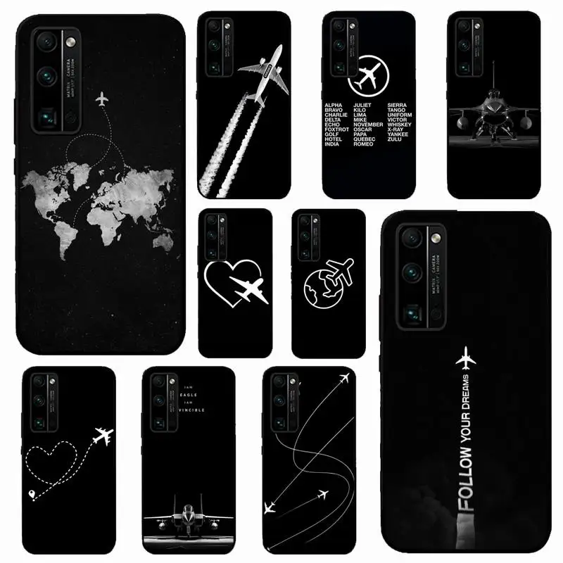 

Aircraft Helicopter Airplane Pilot Fly Phone Case for Huawei Honor 10 i 8X C 5A 20 9 10 30 lite pro Voew 10 20 V30