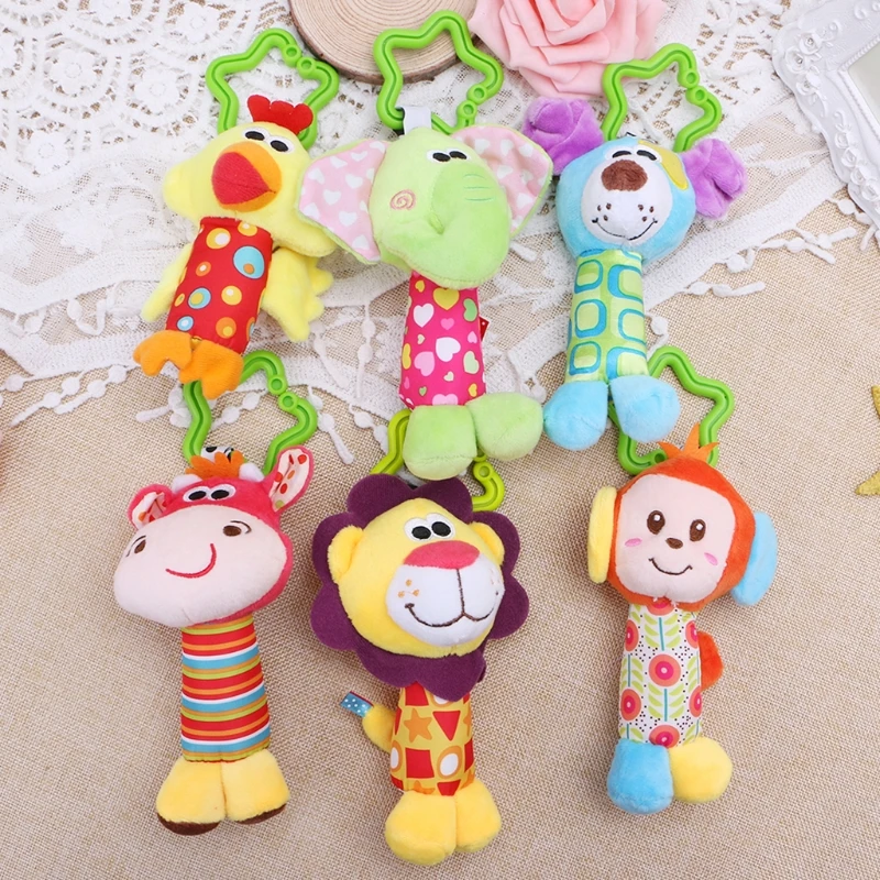 

Soft Plush Stroller Hanging Ring Bell Rattle Toys Baby Early Educational for Dol