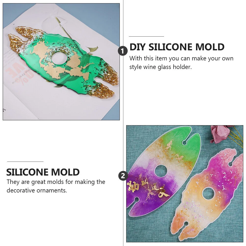 2 Pcs Silicone Mold Epoxy Resin Clear DIY Supplies Stand Mould Craft Accessories Rack