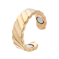 1 pcs woven pattern ring magnetic slimming health care ring rose gold magnet open ring unisex