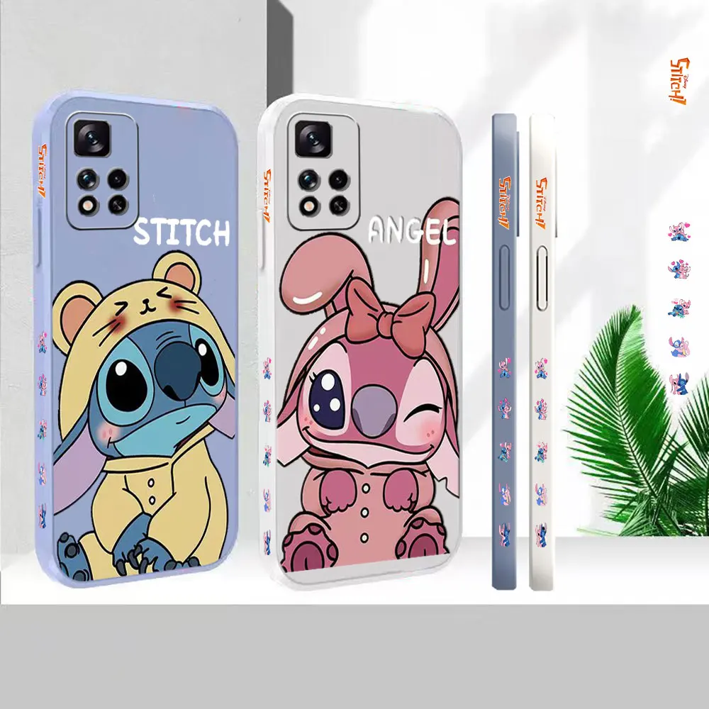 

Liquid Silicone For Redmi Note 12 11 11T 11R 11E 11S 11T 10 10T 9 9S 9T 8 7 7S Pro Plus Max Cover Anime Lilo Stitch Case Funda