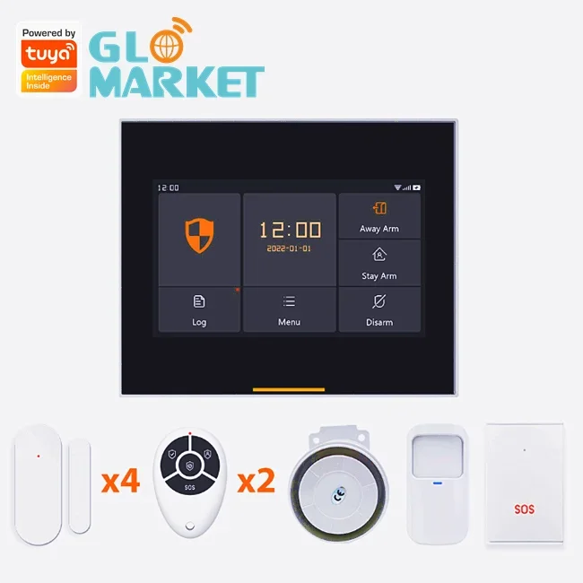 Glomarket Smart Tuya Wi-Fi 4G Комплекты охранной сигнализации для гаража и дома Охранная