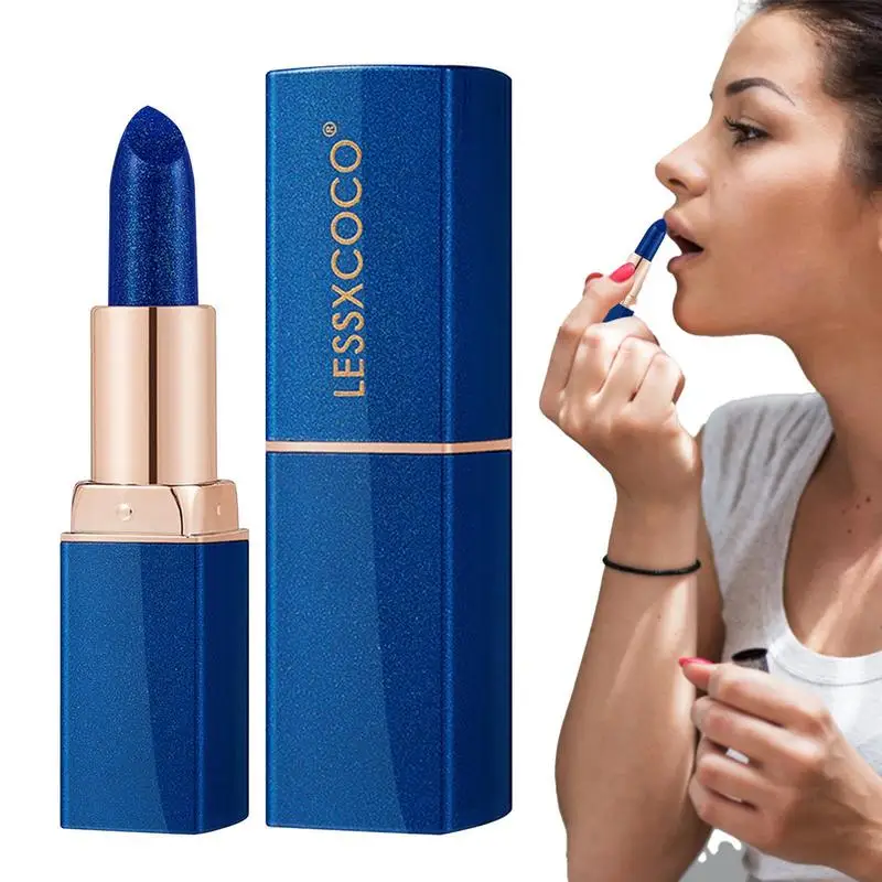 

Синяя губная помада Sdattor, стойкая антипригарная губная помада, меняющая цвет жидкая губная помада для женщин и девочек, подарок на день Свят...