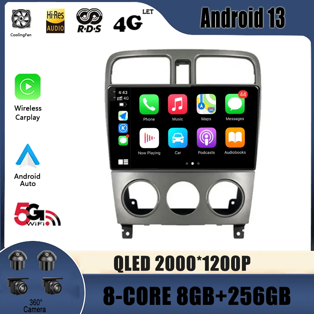 

Автомагнитола на Android 13 для Subaru Forester SG 2002-2008, мультимедийный видеоплеер с навигацией, 4G, GPS, 2din, 2 din, dvd