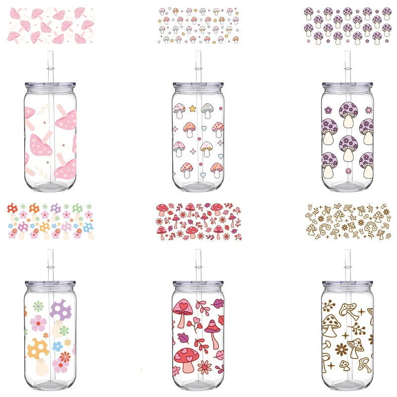 Кубок для домашних животных с принтом на 16 унций и прозрачной крышкой мультяшный