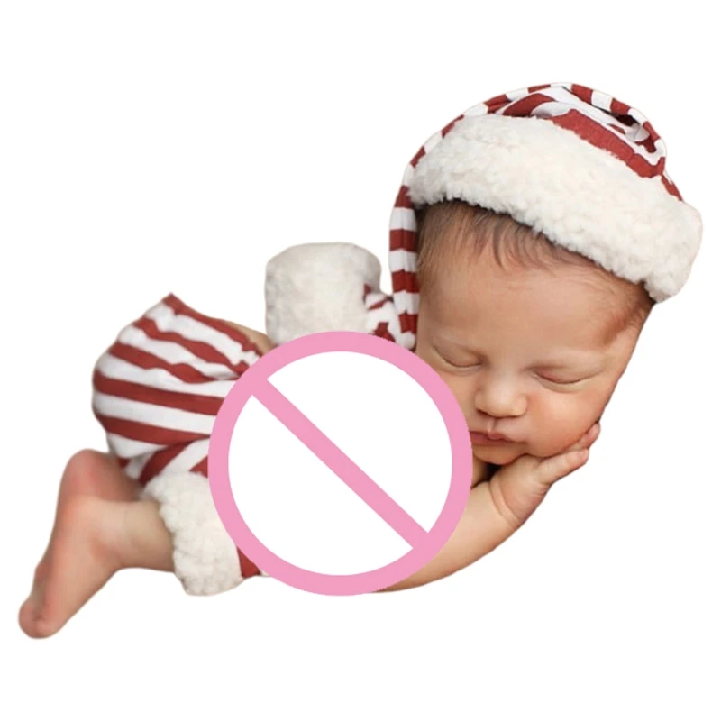 

Christmas Newborn Kids Photo Shoot Props Outfits Crochet Clothes Santa Claus N1HB
