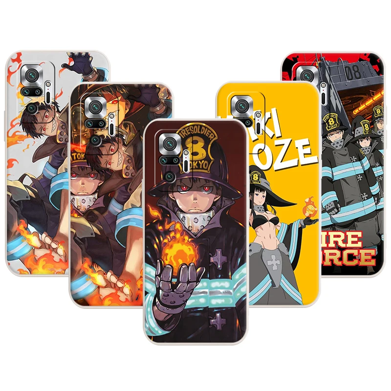 

Japan Anime Fire Force Phone Case for Redmi Note 11 Pro 10 10S 9 8 8T K50 K40 9A 9C 9T 7 7A Liquid Silicone Back Cover Shell