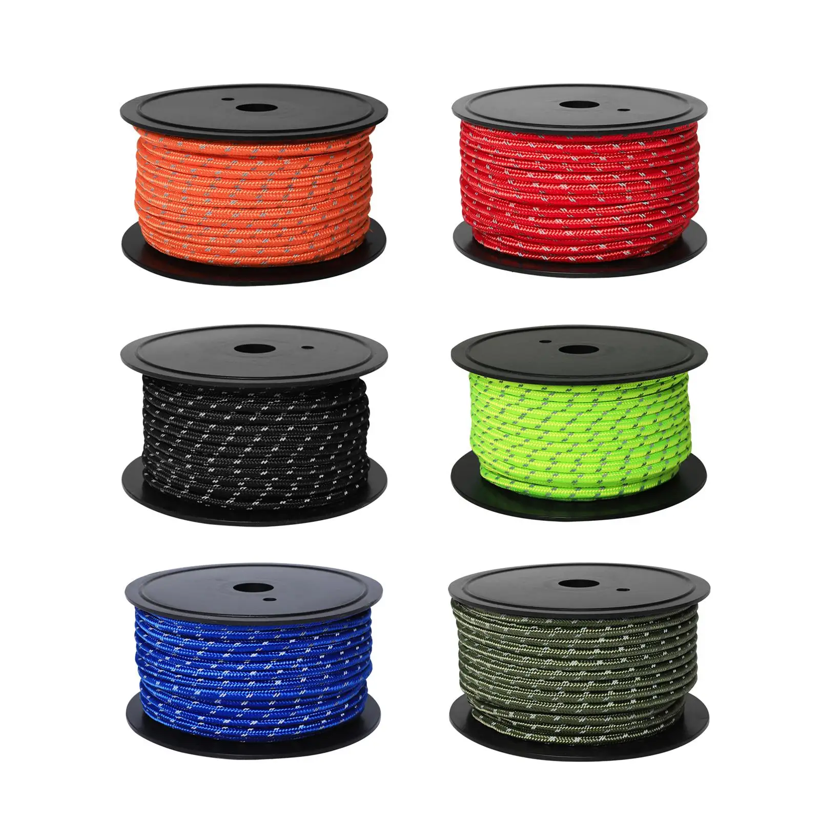 

Camping 30M 6mm Reflective Tent Rope Guylines, Cord Glow in The Dark