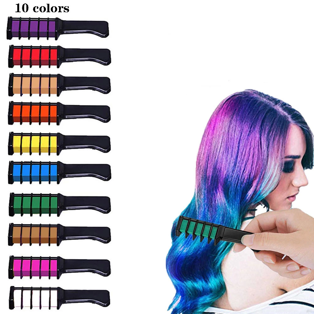 Chalk Temporary Color Wax For Hair Cover Fashion Design Crayons White Hair Dye Shampoo Chalk Hair Coloring Comb
