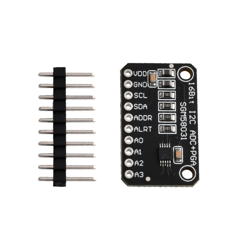 

Макетная плата SGM58031, 16-битный Высокоточный модуль I2C, 4-канальный ADC-преобразователь данных для Arduino