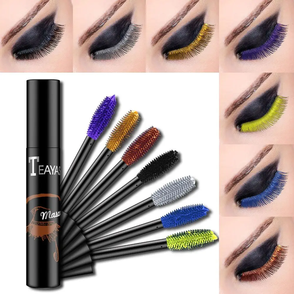 Long Lasting Waterproof Makeup Not Blooming Mascara Coloured Glittery  - buy with discount