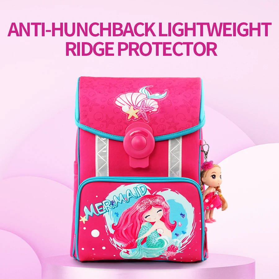 2022 Mermaid Pattern School Bag 3D Cartoon Orthopedic Knapsack Satchel Backpacks for Girls Children Schoolbag Grade 1-6 Student
