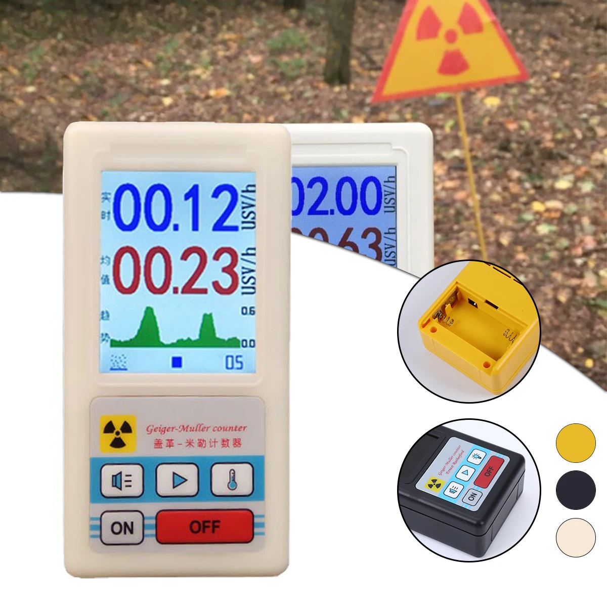 

2023 счетчик Гейгера, детектор ядерного излучения, персональный дозиметр, рентгеновский бета-гамма-детектор, ЖК радиоактивный тестер, Мраморный инструмент