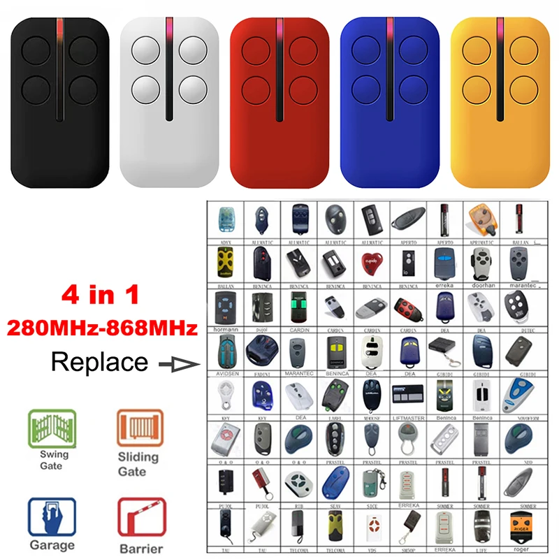 Для ALLMATIC B.RO 1WN 2WN 4WN RED FOR4 TECH 3 BRO OVER MINI PASS 433 92 МГц пульт дистанционного управления для