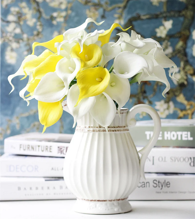 

VOHSIAHPO 8 шт. Calla Lily Свадебный букет Искусственный цветок букет подружки невесты обеденный стол спальня свадебные аксессуары