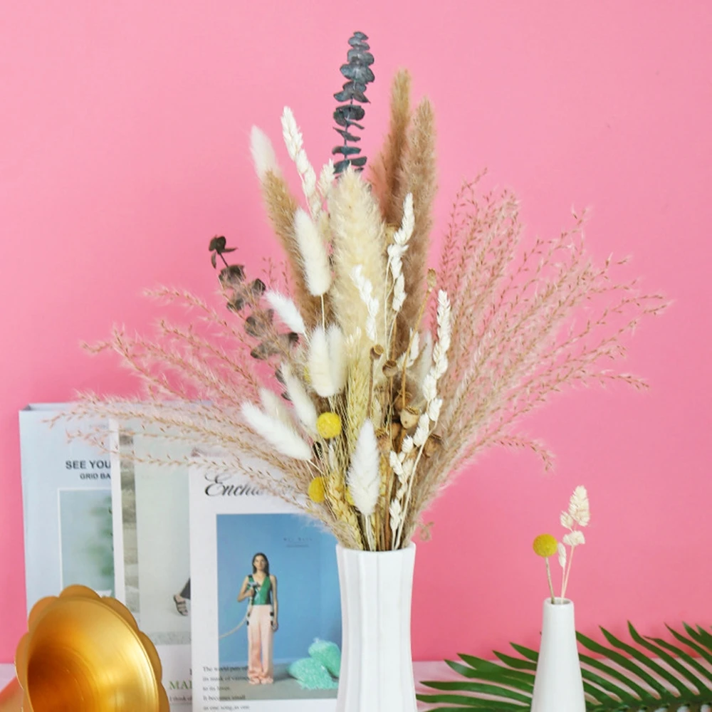 

Натуральная сушеная пушистая пампасная трава, украшение для дома в стиле бохо, помпонная трава, большой язычок, хвост кролика, декоративный ...