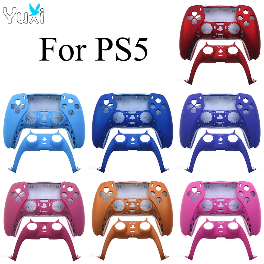 

YuXi Frosted Shell Housing Front + Back Case Cover Faceplate Replacement For PS5 Controller Decorative Strip
