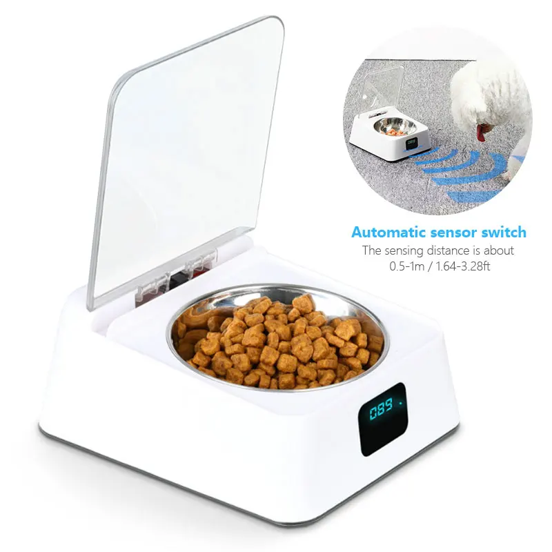Automatic Cat Feeder Drinking Bowl Infrared Sensor Switch Cover Dog Food Dispenser 24 Hours Feed Pet Supplies Anti-bug 350ML