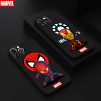 marvel cute spiderman iron man for iphone 13 12 11 pro max 12 13 mini x xr xs max 6 6s 7 8 plus phone case liquid silicone funda