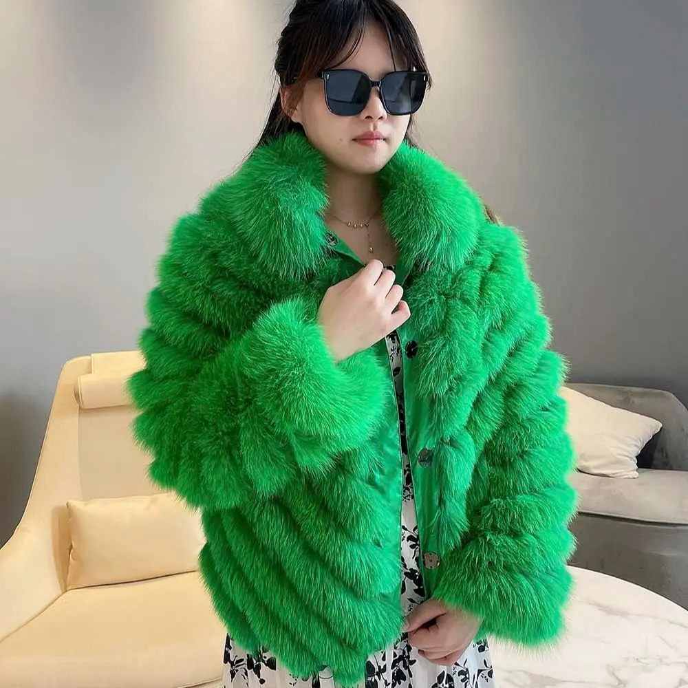 MISSJANEFUR Reversible Real Fur Coat Women 2022 New Fashion Luxury White Both Sides Wear Winter Clothes Wholesale Fox Fur Jacket