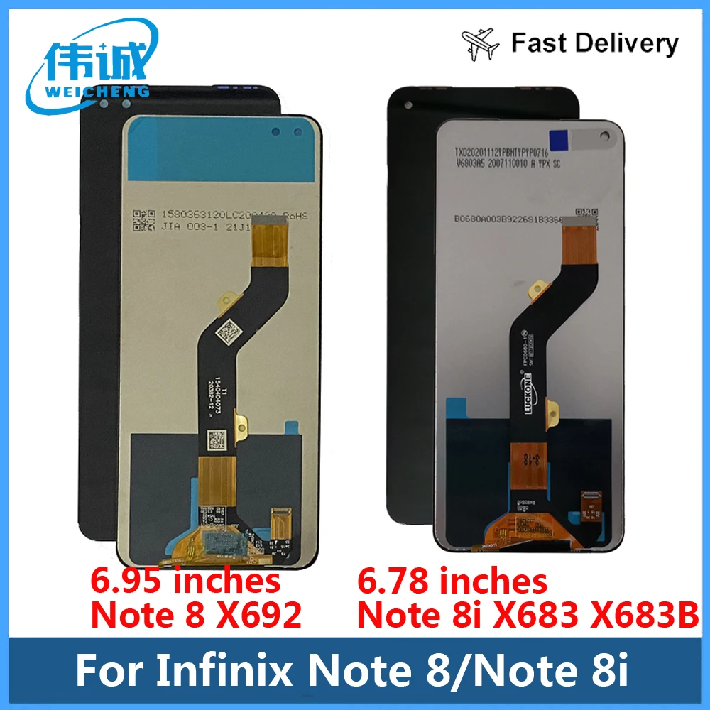Протестированный 6 95 ЖК-дисплей для Infinix Note 8 X692 ЖК-экран сенсорная панель