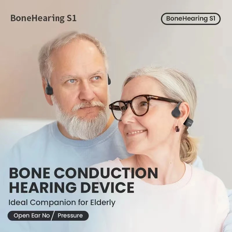 

Bluetooth noise-cancelling bone conduction Hearing aid IPX5 Waterproof wireless Bluetooth headset designed for the elderly