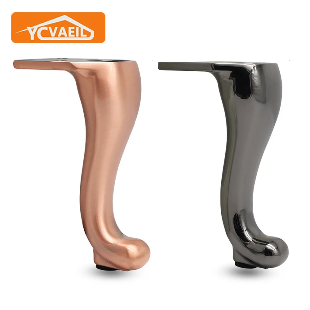 4pcs Furniture Legs Aluminum Alloy Replacement Foot for Sofa TV Stand Bathroom Cabinet Dresser Metal Coffee Table Feet 15cm