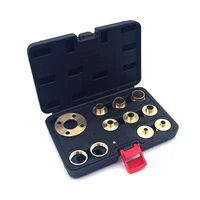 11pcsset brass template router guides kit with lock nut adapter router acory router template guide bushing kit