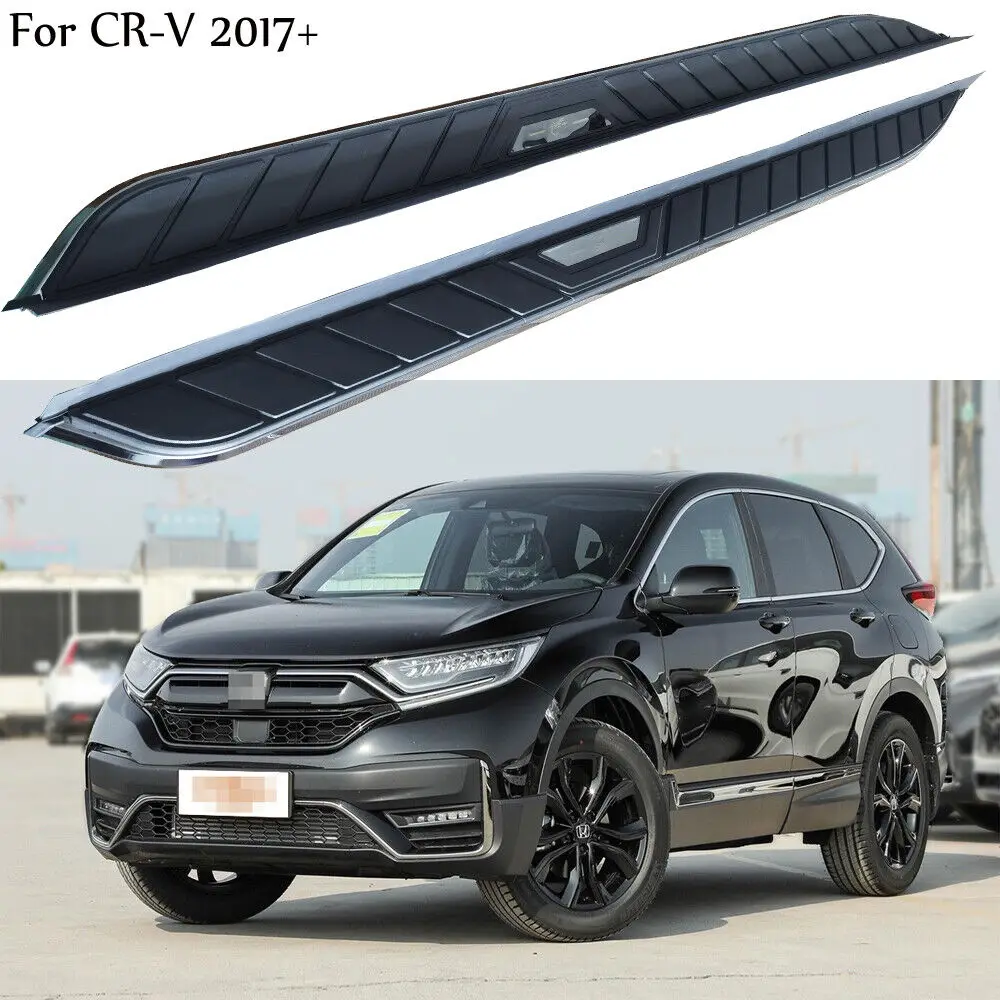 

2Pcs Aluminium Stainless steel side step fits for Honda CRV CR-V 2017-22 Running Board Side Step Nerf Bar Side Stair 2PCS
