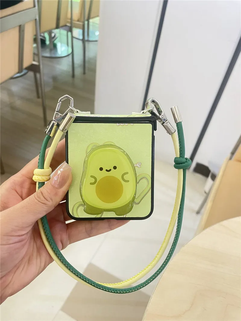 Милый мультяшный чехол с сердечками для Samsung Galaxy Z Flip6 Flip5 Flip4 Flip3 Moto Razr50 ultra OPPO Find N3Flip