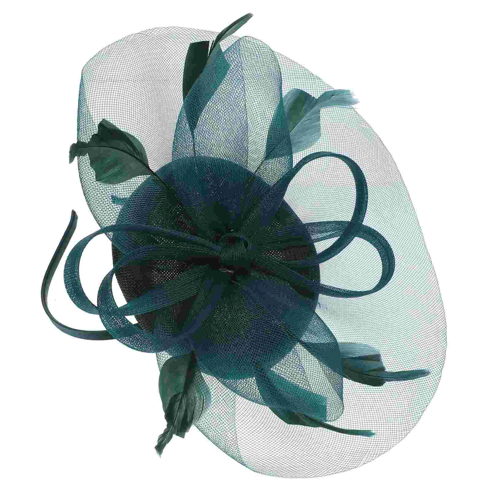 Свадебные аксессуары для волос из сетки с перьями шляпа и льняной головной убор