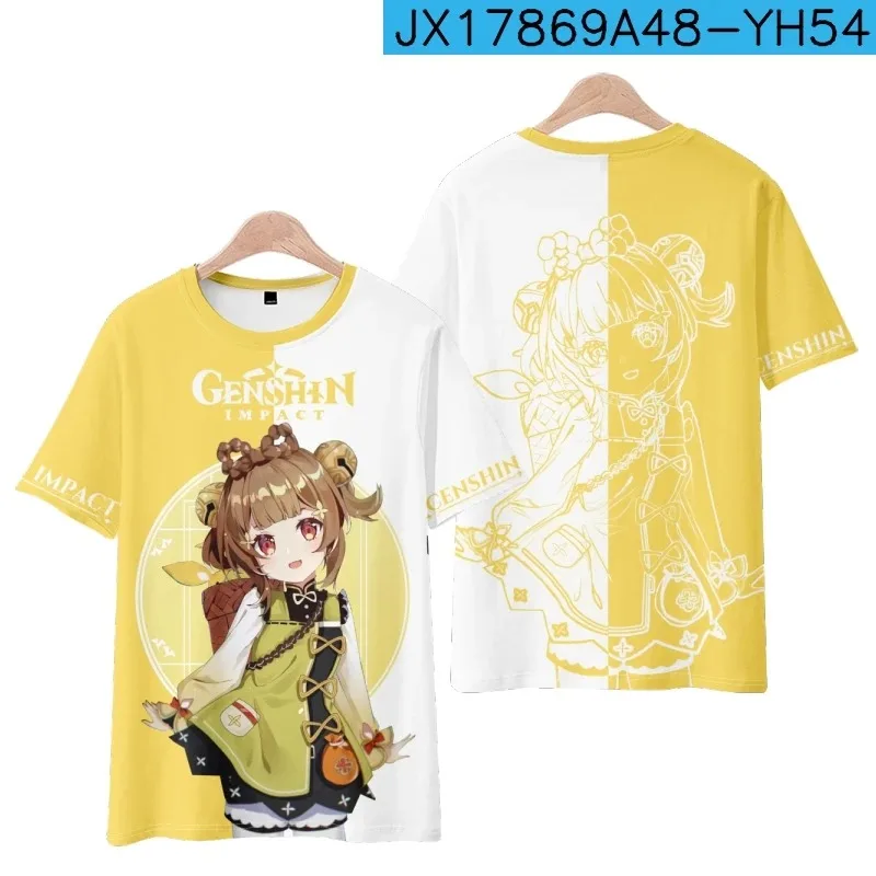 Yao Cosplay masculina e feminina camiseta gráfica Genshin Impact tops de manga curta moda verão