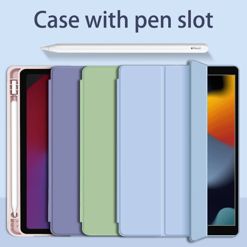 

KEPAYA For Ipad Case 2022 10th 9th Gen 8 7 10.2 10.9 9.7 10.5 12.9 Pro 11 Air 5 Air4 321 Smart Cover with Pencil Holder Mini 654