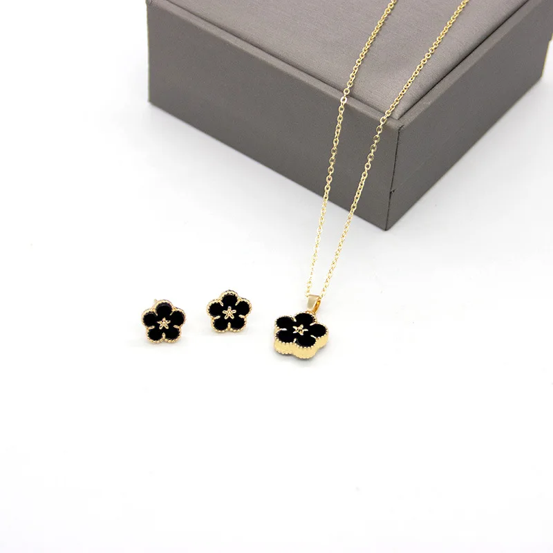 

Fashion Colorful Flower Pendant Necklace for Women Girls Gold Color Chain Neck Choker Wedding Party Jewelry Gift Accessories