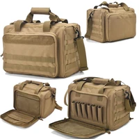 tactical range bag molle system 600d waterproof gun shooting pistol case pack khaki hunting accessories tools sling bag camping