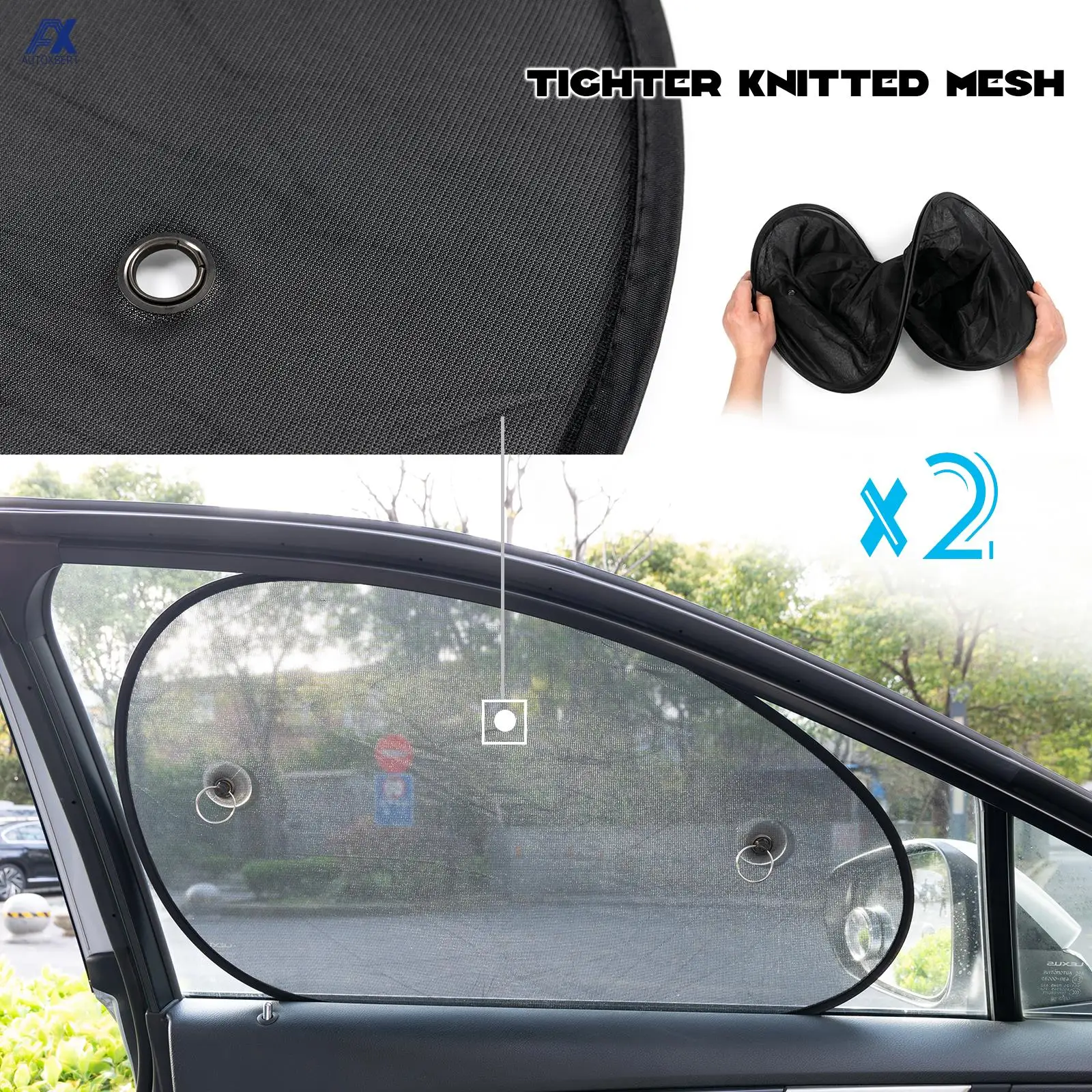 

2 Pcs Car Sun Shade Window Shield Visor UV Protection Cover Mesh Foldable Parasol Sunshade Windshield Auto Accessories for Kids