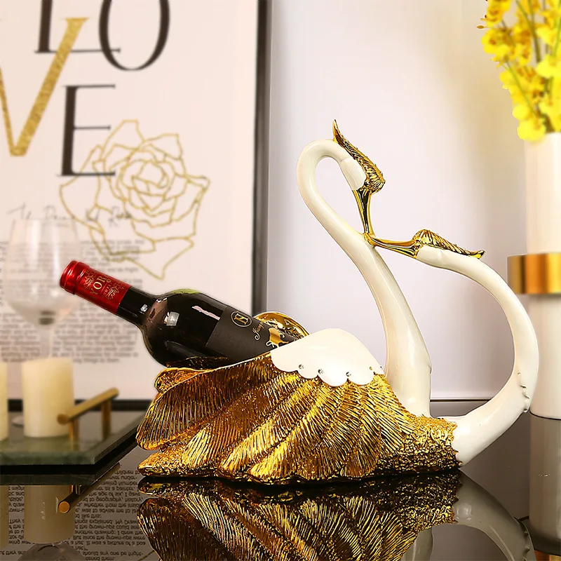 

Новый свадебный подарок Лебедь винная полка украшение Высококачественная гостиная винный шкаф дисплей домашние украшения