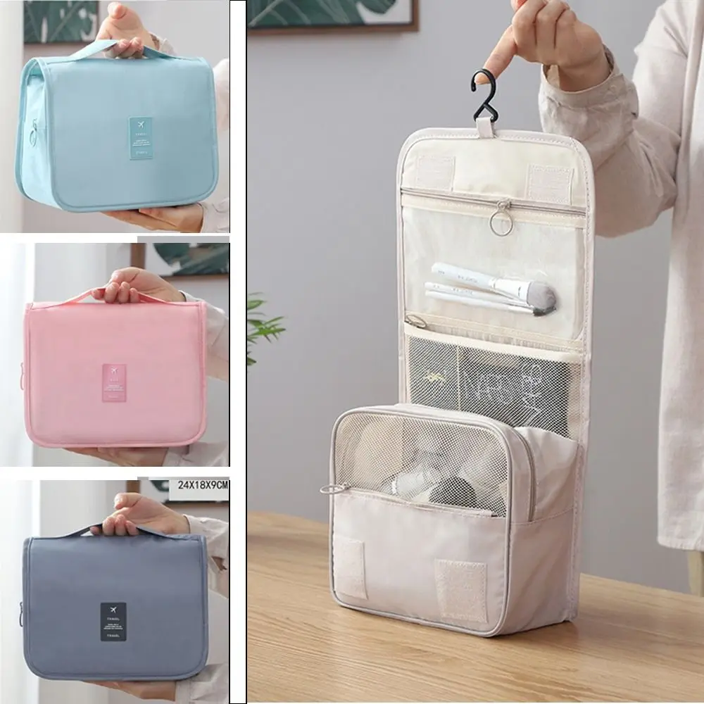 

Новая вместительная водонепроницаемая сумка с крючком для туалетных принадлежностей, органайзер для косметики, дорожная сумка для хранения, косметичка