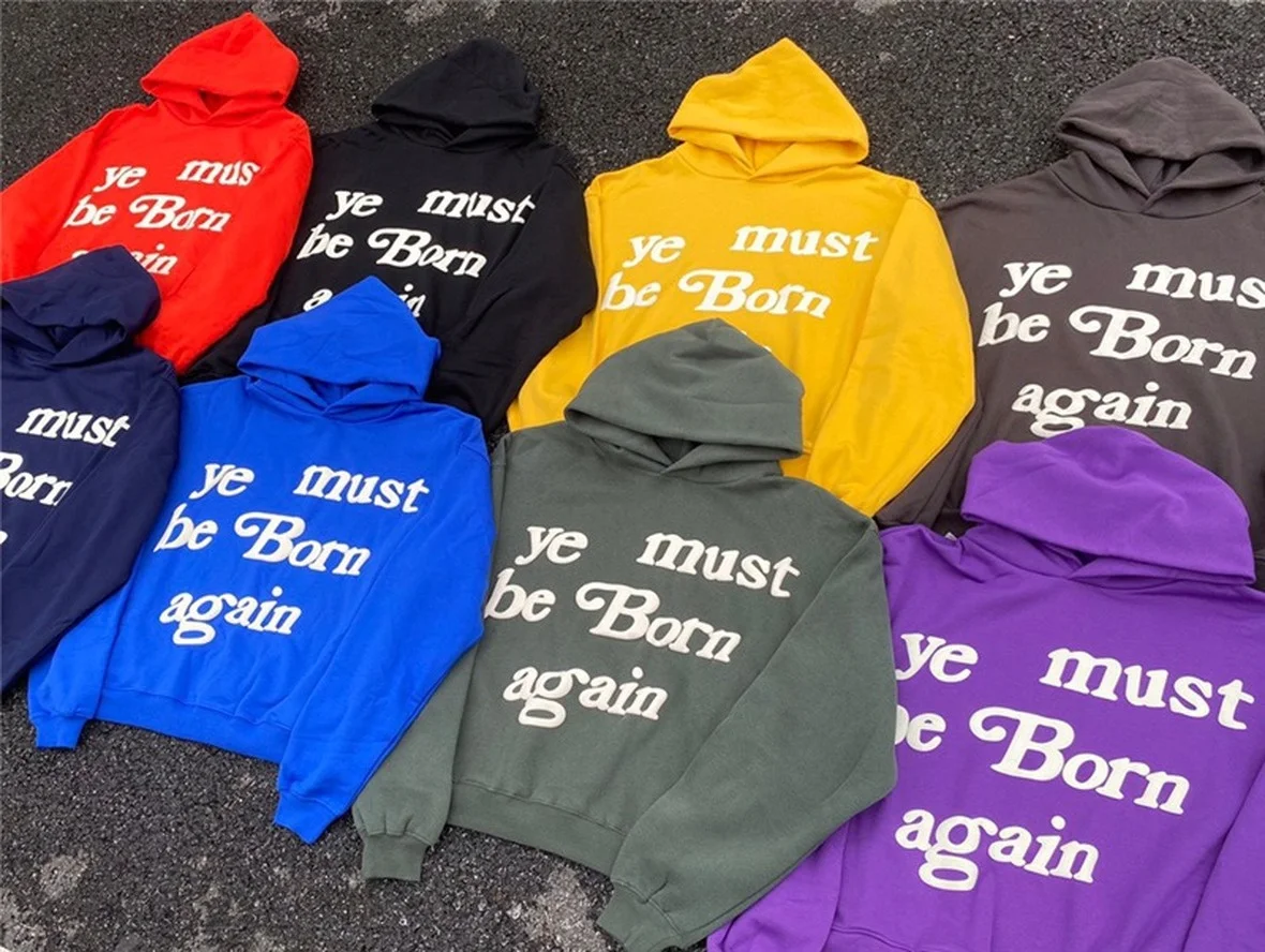 

Tag CPFM.XYZ Puff Print Men Women 1:1 Ye Must Be Born Again Hoodie Heavy Fabric Kanye West Sweatshirts