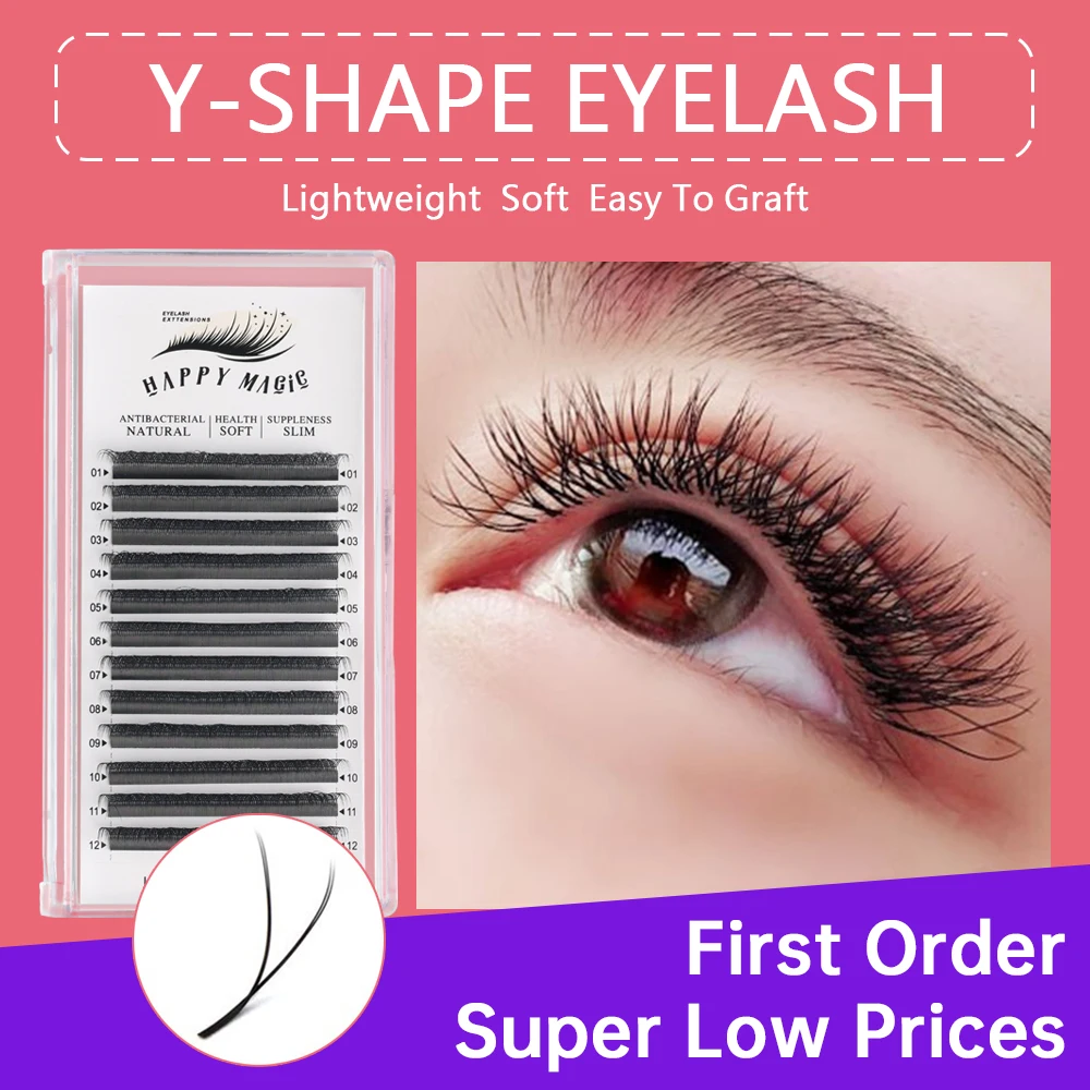 YY Shape False Eyelashes Woven Premium Soft Light Natural Extension Supplies Makeup Mesh Net 4D Makeup Cross YY Cilios