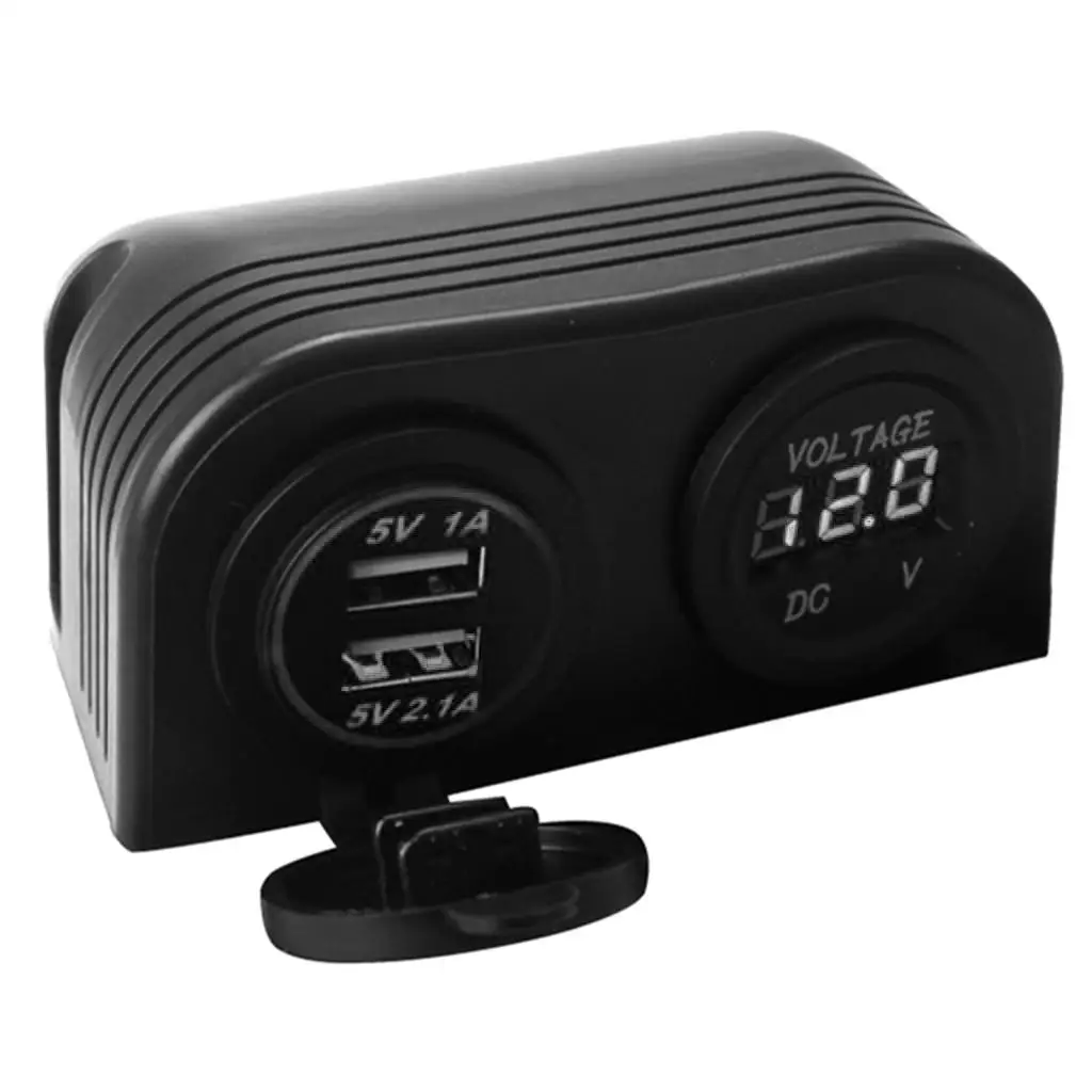 

Розетка зарядного устройства с двумя USB + Вольтметр