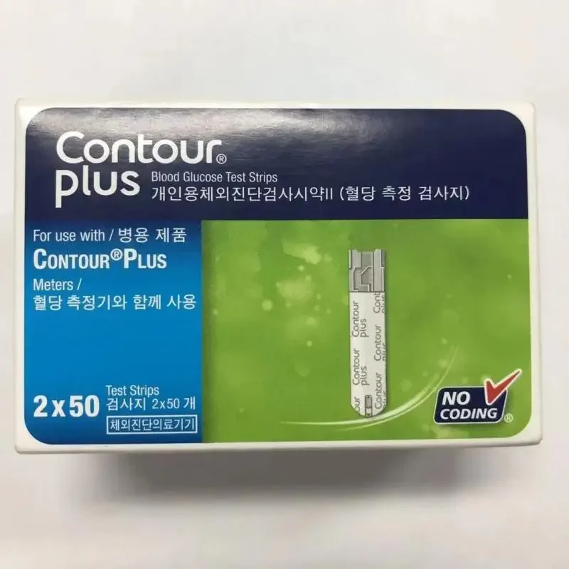 Тест-полоски для измерения уровня глюкозы в крови Contour Plus 50 листов (экспер: