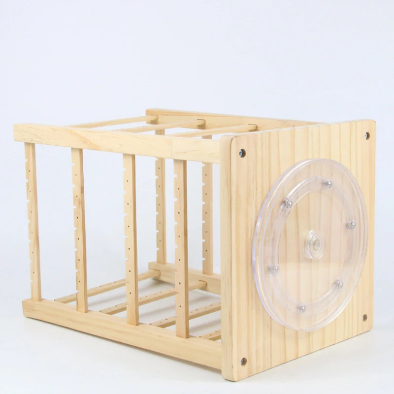 Rotating Wooden Earring Holder Stand For Store Display Necklace Jewelry Organizer Tray Showcase Stand Storage Box