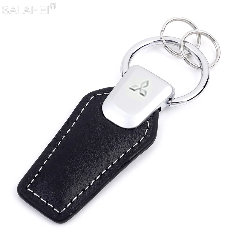 

Genuine Leather Car Keychain Keyring Emblem Logo Accessories For Mitsubishi Ralliart Lancer 9 10 Asx X Outlander Pajero L200