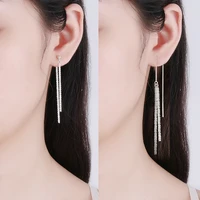 100 sterling silver earrings woman luxury minimalist dangle earring 14k original fashion girl cute trend gift party jewelry new