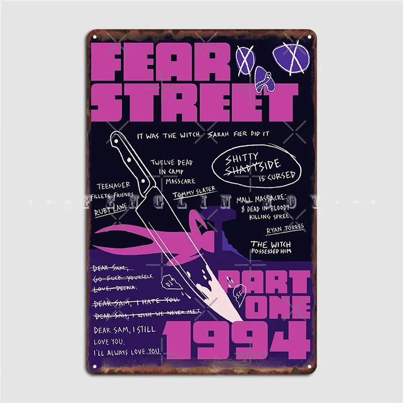 

Fear Street Part 1: 1994 Metal Sign Cinema Living Room Wall Classic Poster Tin Sign Poster
