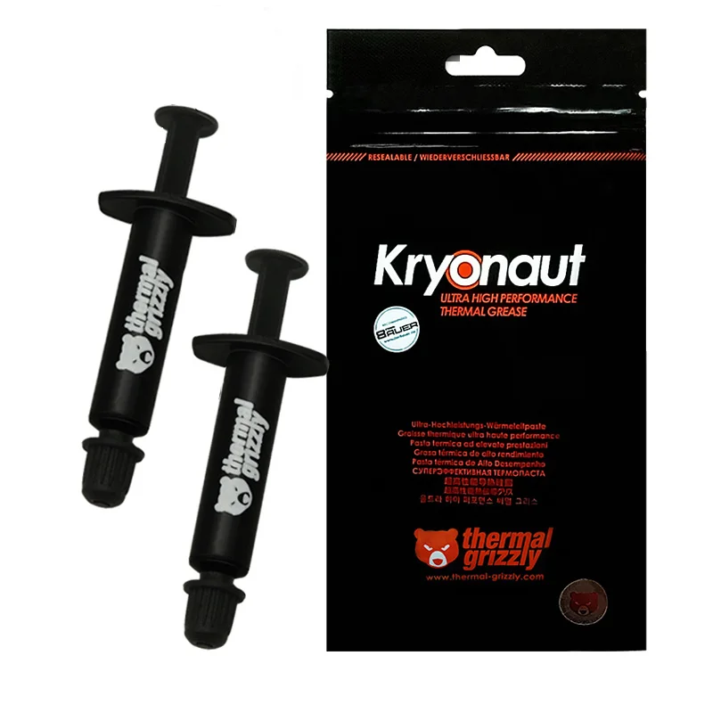 

2pcs x1g, Genuine Germany Thermal Grizzly Kryonaut Grease 12.5W/m.k Conductive Heatsink Plaster Cooler With Certificate